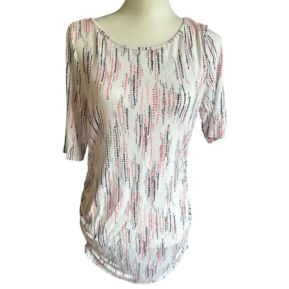 Motherhood Tops - Motherhood Short sleeve top White Black Pink Medium